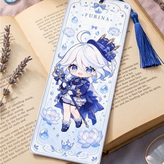 Genshin Impact Furina Tasarımlı Püsküllü PVC Kitap Ayracı
