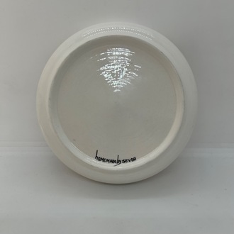 Kurdele desenli, çini, sahan tabak