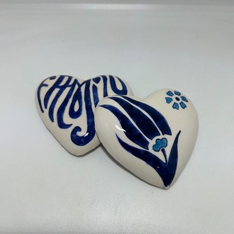 Çini, el boyaması, 2li magnet, buzdolabı süsü