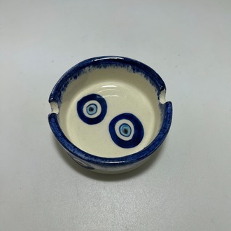 Çini - nazar boncuklu küllük - kül tablası