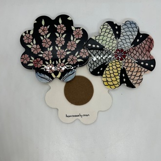3lü set, çini bardak altlığı