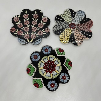 3lü set, çini bardak altlığı