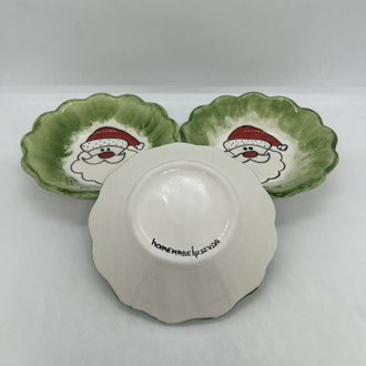 Çini, 3lü çay tabak seti, Noel baba desenli