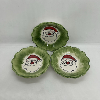 Çini, 3lü çay tabak seti, Noel baba desenli