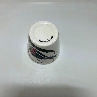 Çini - Lale Desenli Kulpsuz Fincan - Kupa
