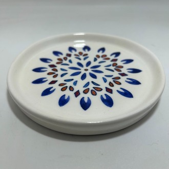 Çini - mavi desenli - el boyaması tabak