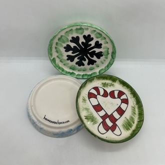 Çini, yılbaşı tabak seti, 3lü set