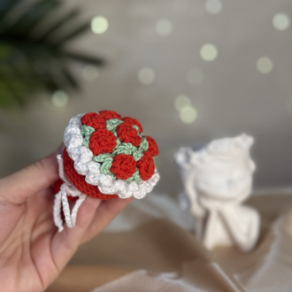 Amigurumi Çiçek Anahtarlık ve 9 cm Dekor Kız Biblo – El Yapımı Mini Set