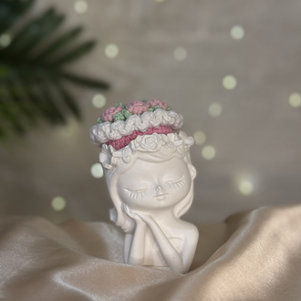 Amigurumi Çiçek Anahtarlık ve 9 cm Dekor Kız Biblo – El Yapımı Mini Set