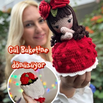Prenses Bebek – Gül Buketine Dönüşen Özel Tasarım Amigurumi