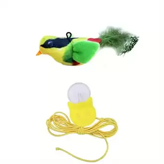 GERÇEK KUŞ SESİ ÇIKARAN PELUŞ KUŞ (İPLİ)