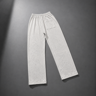Vintage Washed Wide Leg Eşofman - Beyaz
