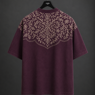 Vintage Washed Oversize T-Shirt - Bordo