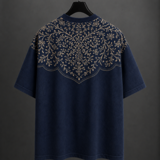 Vintage Washed Oversize T-Shirt - Lacivert