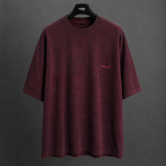 Vintage Washed Oversize T-Shirt - Bordo