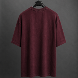 Vintage Washed Oversize T-Shirt - Bordo