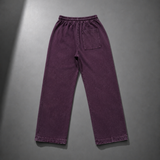 Vintage Washed Wide Leg Eşofman - Bordo