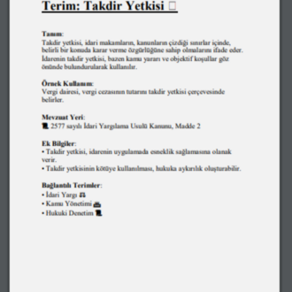 İdare Hukuku Terimler Sözlüğü