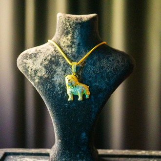 ICE "BULLDOG" GOLD PENDANT