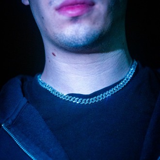 SILVER CUBAN CHAIN (45CM) (9MM)