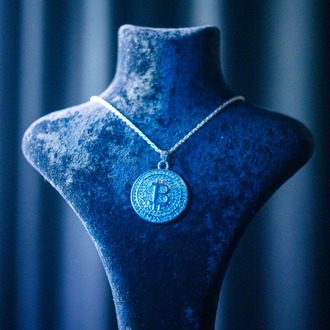 ICE “BITCOIN” SILVER/GOLD PENDANT