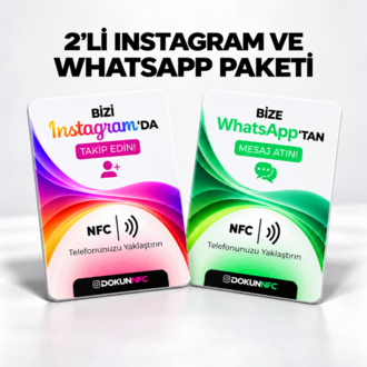 2’li Instagram ve WhatsApp Paketi 15x10 cm