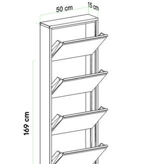 PREMİUM DEKOR AYNALI METAL AYAKKABILIK (3-4-5 KATLI SEÇENEK)  EBATLAR:50cm / 107-136-170cm/ 15cm