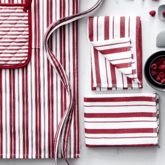 2'li Stripes Kırmızı Havlu Seti