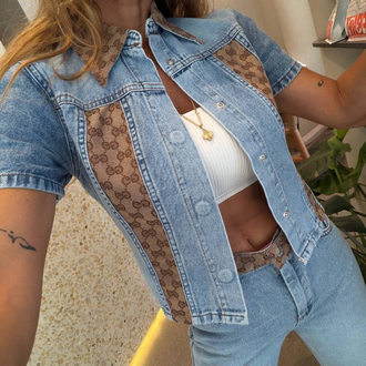 Gucci İthal Kot Jakar Detaylı 2’li Takım