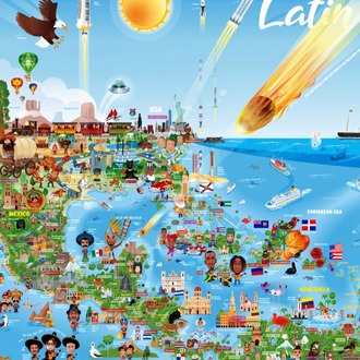 Latin America Map Poster ( İmzalı )