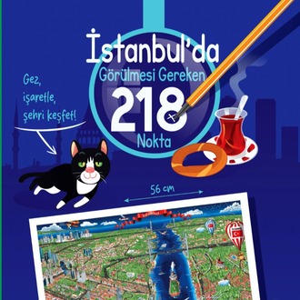 İstanbul Gezi Rehberi & İşaretleme Haritası (218 Nokta + Karikatür Poster)