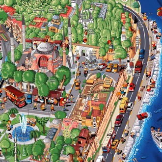 İstanbul Sultanahmet Poster ( İngilizce ) imzalı