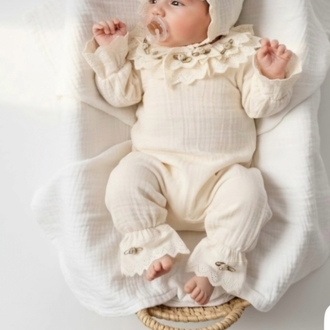 Müslin Bebek Takım-Müslin Tulum Takım 3,6,9 ay
