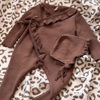 Triko Bebek Tulum Takım +Müslin Bebek Battaniye