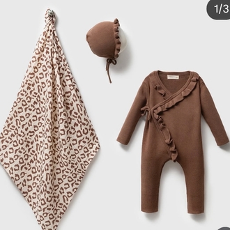 Triko Bebek Tulum Takım +Müslin Bebek Battaniye