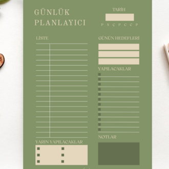 Minimal Yeşil Günlük Planlayıcı