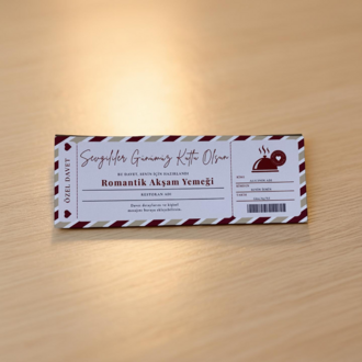 Sevgililer Günü Romantik Akşam Yemeği Ticket Kart