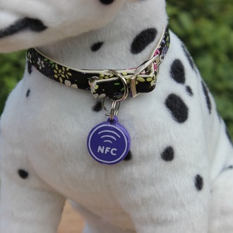 Mini NFC Çipli Dijital Künye - 2.2cm Neon Mor