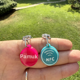 Mini NFC Çipli Dijital Künye - 2.2cm Turkuaz
