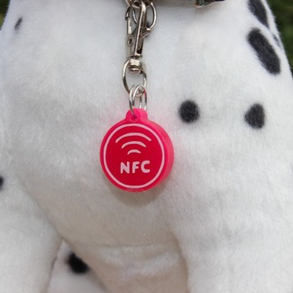 Mini NFC Çipli Dijital Künye - 2.2cm Neon Pembe