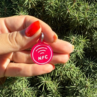 Mini NFC Çipli Dijital Künye - 2.2cm Neon Pembe