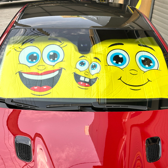 TN METALİZE SARI SMİLE EMOJİ BASKILI GÜNEŞLİK 
