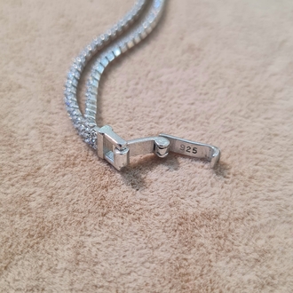 gümüş çiftli mini taşlı su yolu bileklik