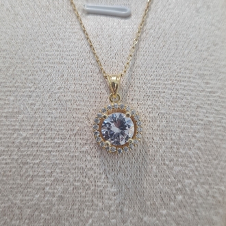gümüş gold kaplama zirkon kolye