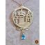 aquamarine taşlı gold renk Antakya Medeniyet Kolyesi