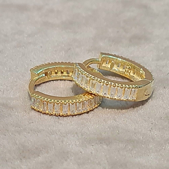 925 AYAR GÜMÜŞ GOLD RENK KÜPE 1 NO