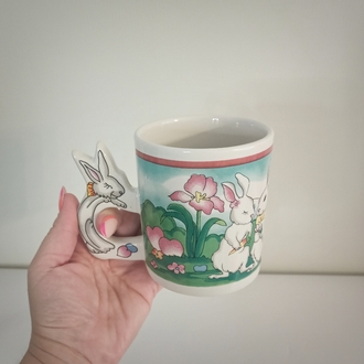 Tavşan Kulplu Vintage Kupa - Damgasız