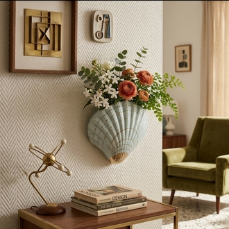 Art Deco İstiridye Duvar Vazosu 