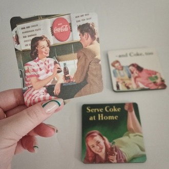 Retro Coca Cola Bardak Altlığı - 3'lü Set