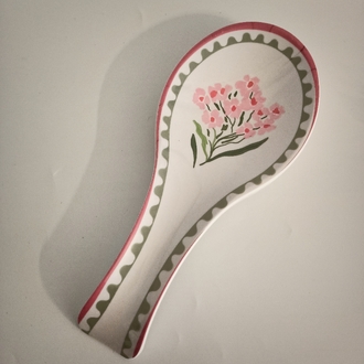 Retro Melamin Kaşıklık - Pembe Çiçekli